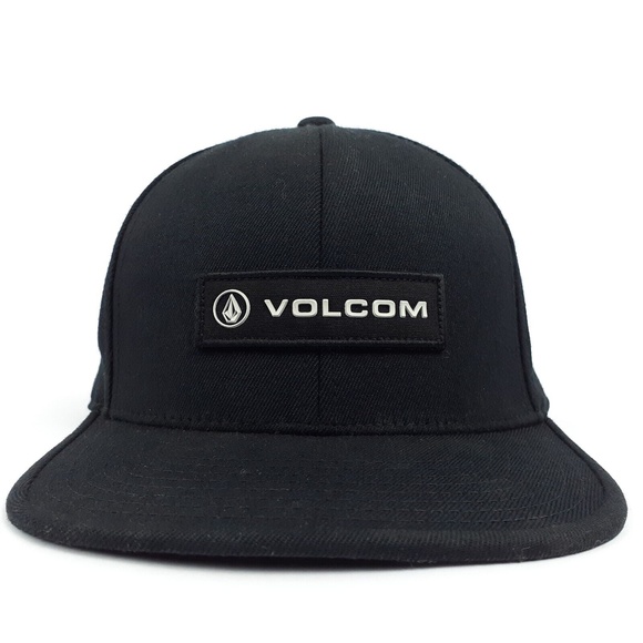 Flexfit One Ten Volcom Men's Snapback Hat Genuine Canvas Cap Man Blend Black - Picture 6 of 12